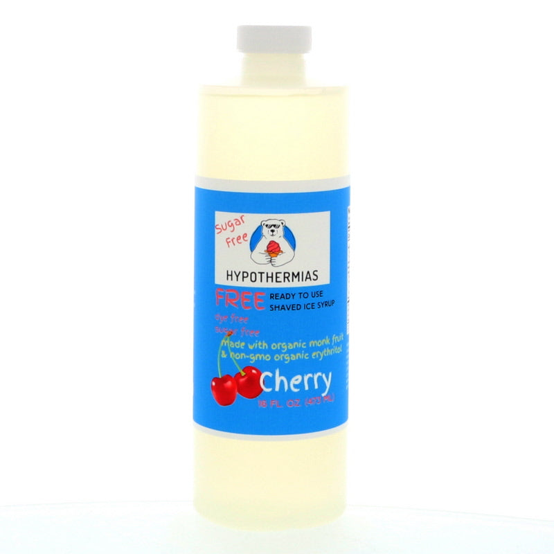 Hypothermias Cherry Sugar Free | Dye-FREE Shaved Ice & Snow Cone Syrup | Organic Monk Fruit