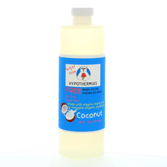 Hypothermias Coconut Sugar Free | Dye-FREE Shaved Ice & Snow Cone Syrup | Organic Monk Fruit