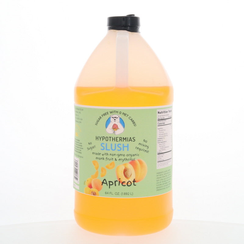 Hypothermias Apricot Sugar-Free Slush Syrup, keto-friendly and crafted with organic monk fruit.