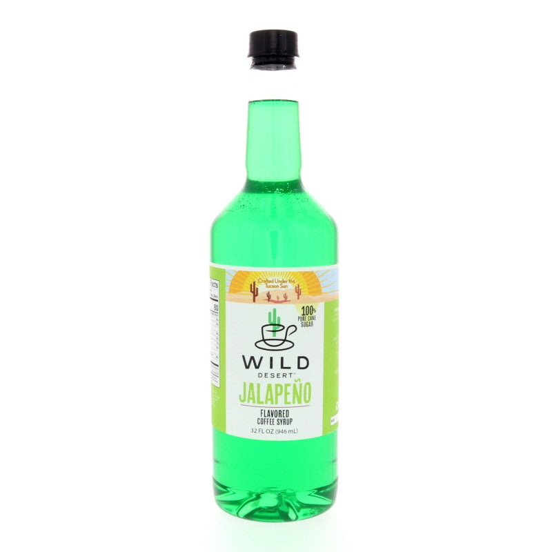 Wild Desert Jalapeño syrup for coffee made with 100 percent pure cane sugar 32 Fl Oz.