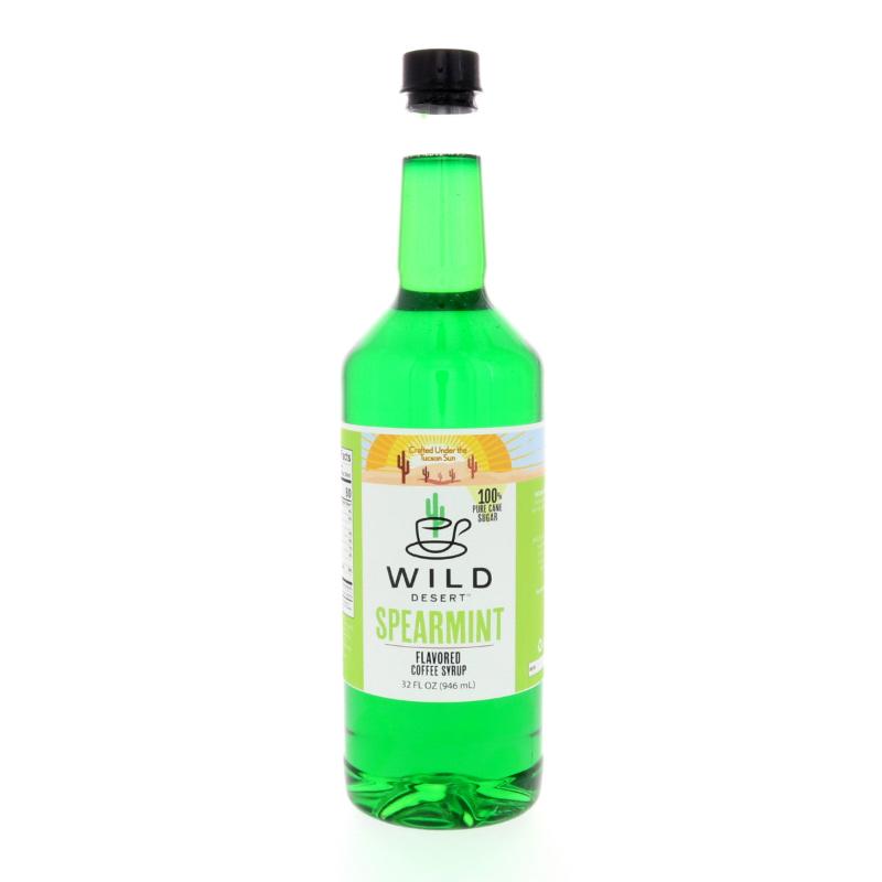 Wild Desert Spearmint 100% pure cane sugar coffee syrup in 32 Fl Oz bottle. 