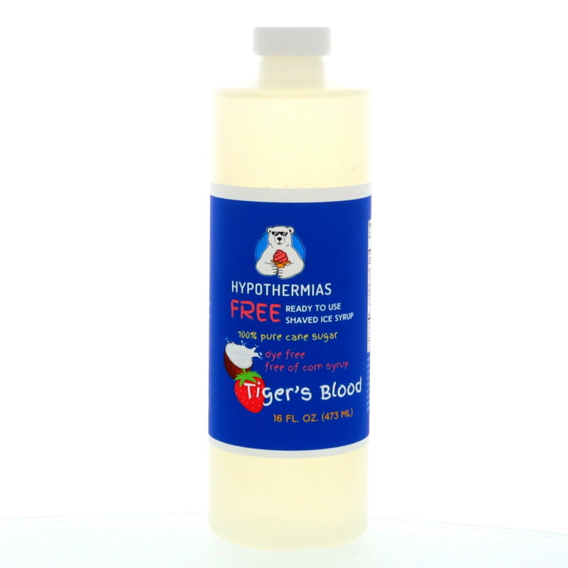 Hypothermias Tiger's Blood Dye-FREE Shaved Ice & Snow Cone Syrup | 100% Pure Cane Sugar